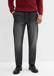 Fodrade jeans med stretch och resårlinning, Straight, bonprix