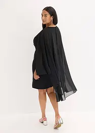 Miniklänning med cape av tunn chiffong, bonprix