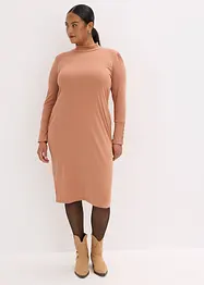 Ribbstickad jerseyklänning, bonprix
