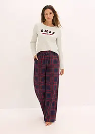 Pyjamas med flanellbyxa och presentpåse, bonprix