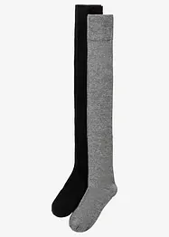 Overknee-strumpor (2-pack), ekologisk bomull, bonprix