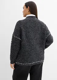 Lång tröja i fluffigt material, bonprix