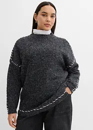 Lång tröja i fluffigt material, bonprix