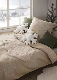 Fluffig prydnadskudde i form av en snöflinga, bonprix