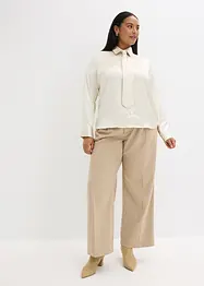 Satinblus med avtagbar slips (2 delar), bonprix