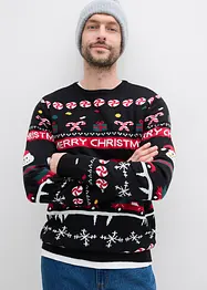 Finstickad tröja med julmotiv, bonprix