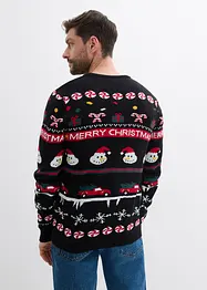 Finstickad tröja med julmotiv, bonprix