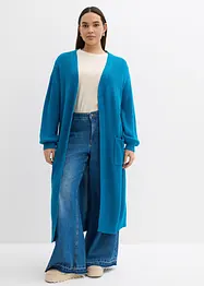 Stickad långkofta med nedhasade axlar, bonprix