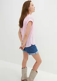 Kortärmad blus i följsam viskos, bonprix