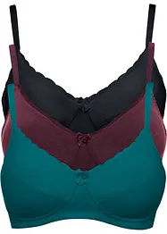 BH i bomull utan bygel  (3-pack), bonprix