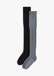 Overknee-strumpor med ekologisk bomull (2 par), bonprix