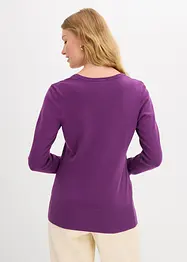 Finstickad cardigan med knappslå, bonprix