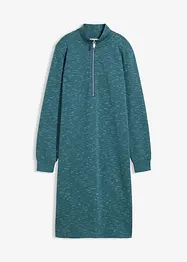 Trikåklänning med krage och dragkedja, bonprix