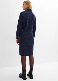 Trikåklänning med krage och dragkedja, bonprix