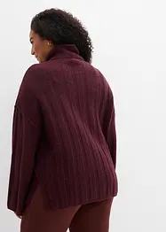Ribbstickad polotröja, bonprix
