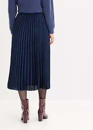Plisserad kjol i fin satin, bonprix