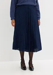 Plisserad kjol i fin satin, bonprix