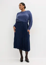 Plisserad kjol i fin satin, bonprix