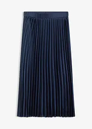 Plisserad kjol i fin satin, bonprix