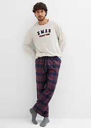Pyjamas med flanellbyxa av mjuk bomull och presentpåse, bonprix