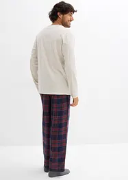 Pyjamas med flanellbyxa av mjuk bomull och presentpåse, bonprix