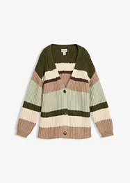 Grovstickad cardigan med olika färgnyanser, bonprix