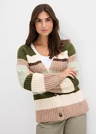 Grovstickad cardigan med olika färgnyanser, bonprix