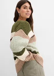 Grovstickad cardigan med olika färgnyanser, bonprix