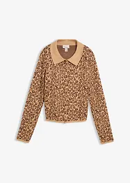 Finstickad cardigan i kort modell, bonprix