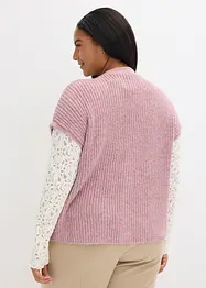 Stickad väst med dekorativa knappar, bonprix