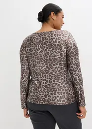 Topp med glansigt leopardmönster, bonprix
