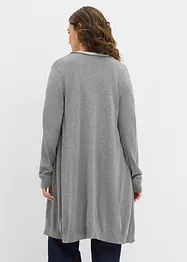 Lång cardigan med rullade kanter, bonprix