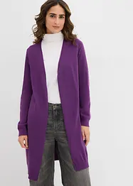 Lång cardigan med rullade kanter, bonprix