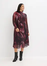 Mellanlång klänning i mjuk mesh, bonprix