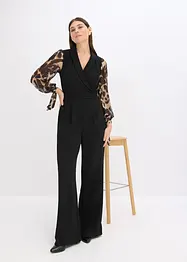 Jerseyjumpsuit med meshärmar, bonprix