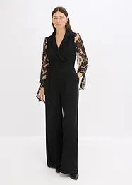 Jerseyjumpsuit med meshärmar, bonprix