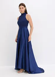 Maxiklänning i glänsande satin med spets, bonprix