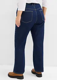 Straight jeans, Mid Waist, bekväm midja med strass, bonprix
