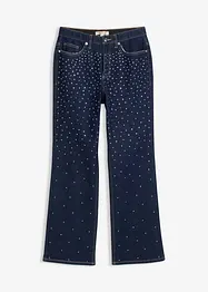 Straight jeans, Mid Waist, bekväm midja med strass, bonprix