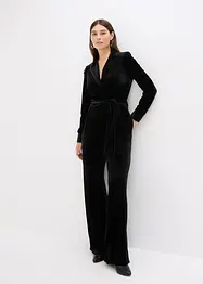 Jerseyjumpsuit i mjuk sammet, bonprix