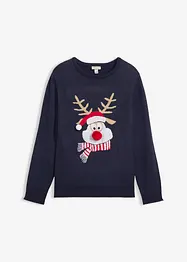 Finstickad tröja med julmotiv, bonprix