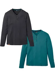 Långärmad farfarströja med ekologisk bomull (2-pack), bonprix