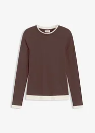 Långärmad topp av bomullsmix, bonprix