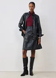 Skinnkjol i utställd modell, av lammnappa, bonprix