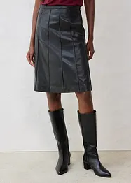 Skinnkjol i utställd modell, av lammnappa, bonprix