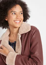 Jacka i skinnimititation, fodrad, bonprix