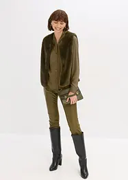 Skjortblus i mjuk satin, bonprix