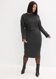 Stickad klänning och topp (2 delar), bonprix