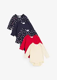 Långärmad babybody i ekologisk bomull (5-pack), bonprix