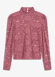 Figurnära, långärmad topp med spets, bonprix